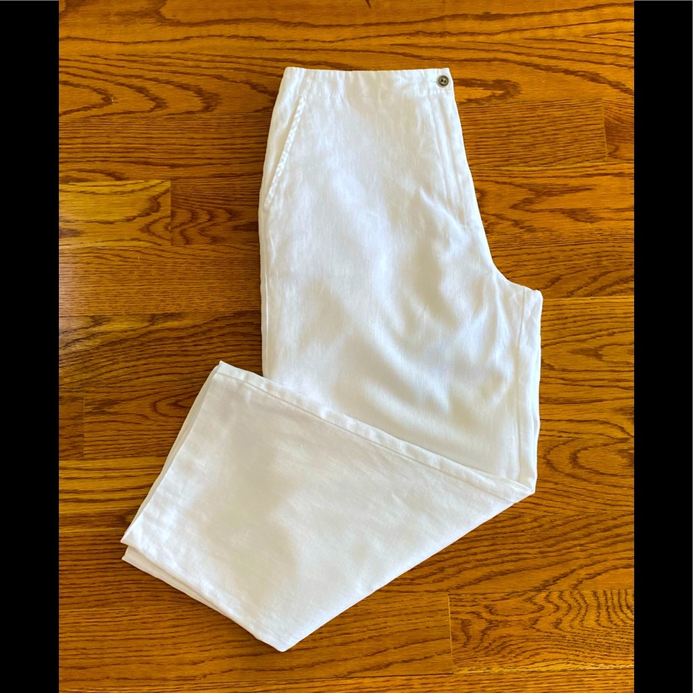 Birch hill White Linen Crop Pants size 8